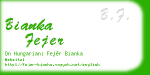 bianka fejer business card